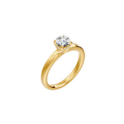 Bague Elisabetta diamant naturel rond 0.53 carat or jaune 14 carats